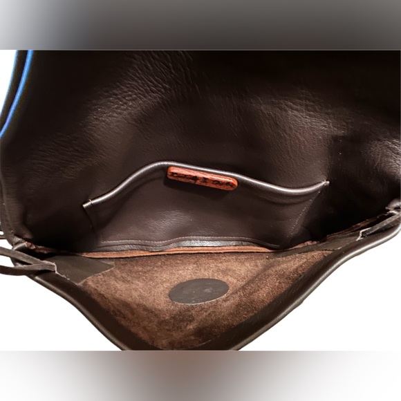 Kimberly Chalos Hand Carved Wooden & Leather Crossbody Bag - Picture 7 of 12